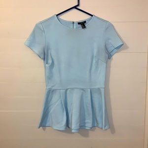 Light Blue Peplum Shirt